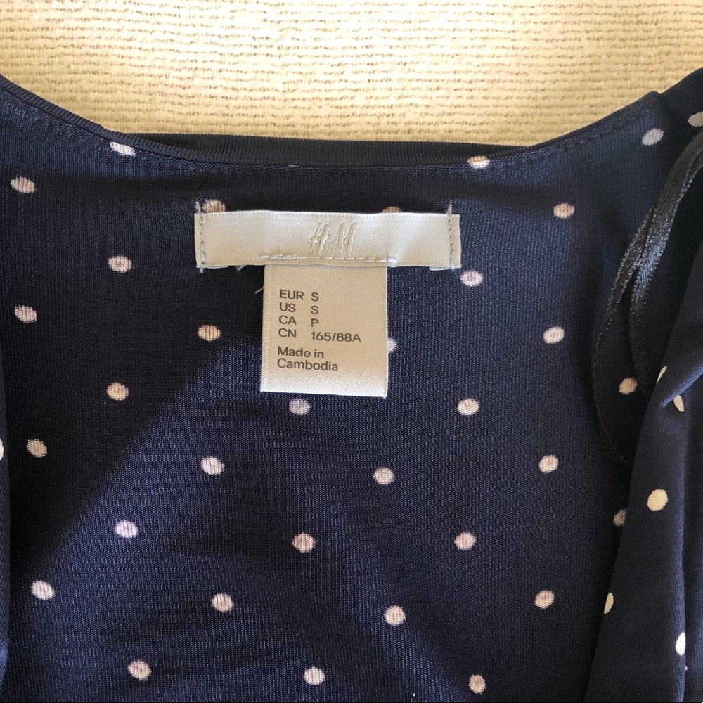 H & M Navy & White Polka Dot Dress - Picture 3 of 8
